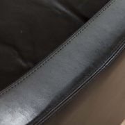 Danish black leather and rosewood sofa
