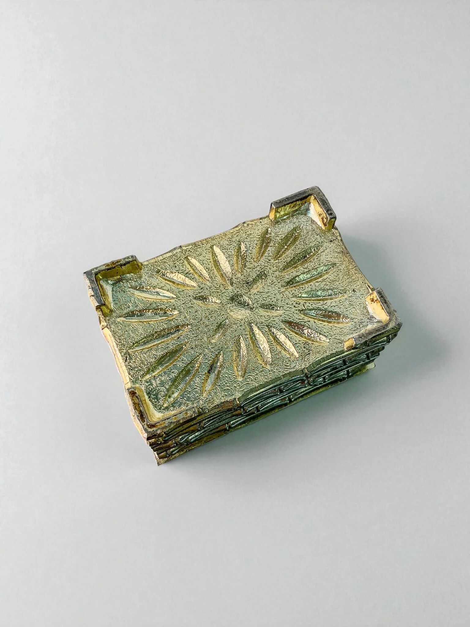 Maison Baguès silver-plated faux bamboo box, France, circa 1960s