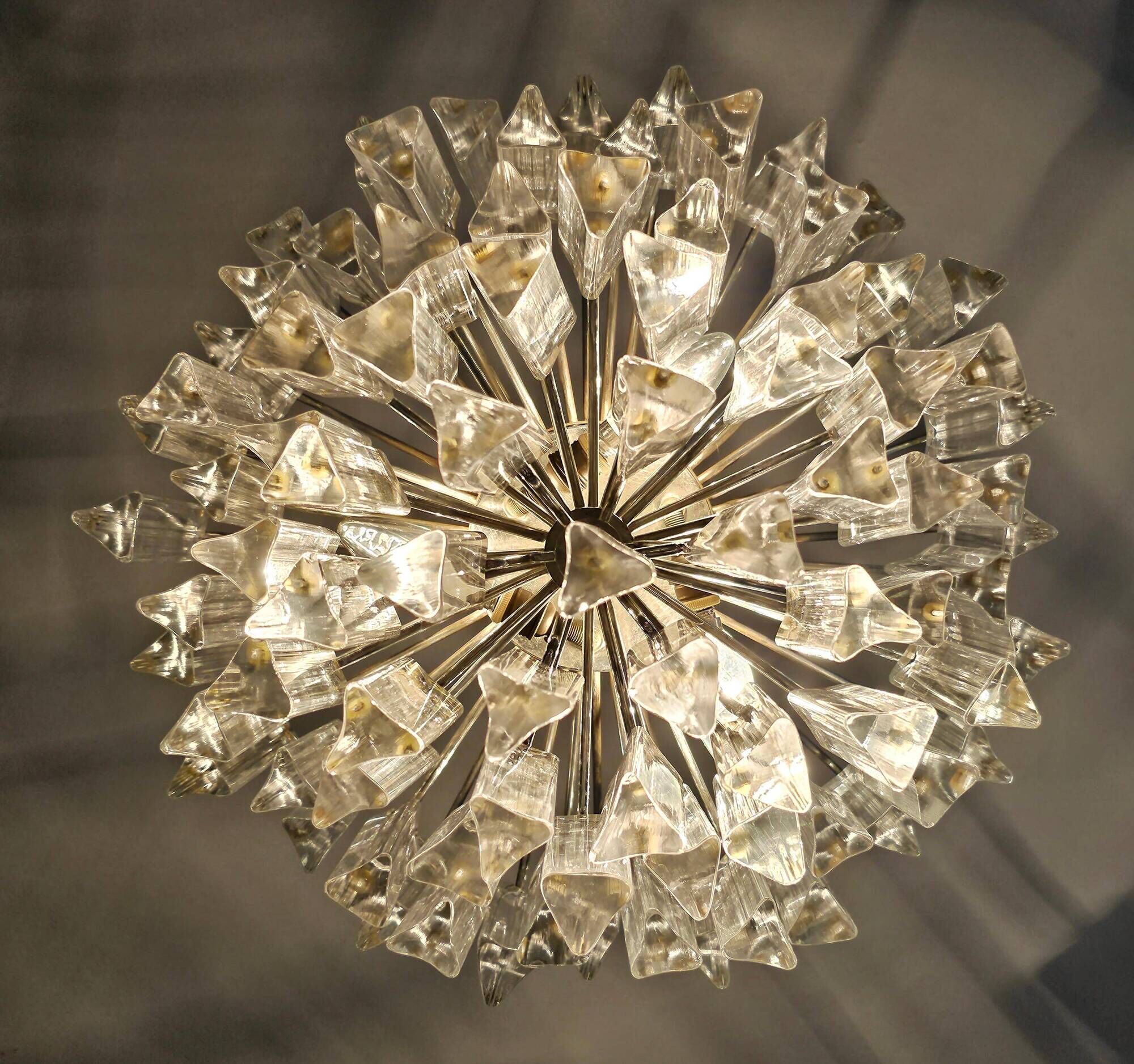 Mid-Century Modern Triedri Crystal Chandelier by Paolo Venini
