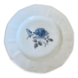 Plat Digoin Sarguemines ancien fleurs bleues