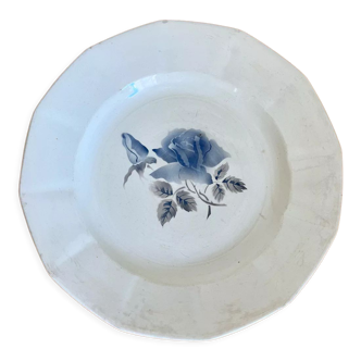 Digoin Sarguemines dish old blue flowers