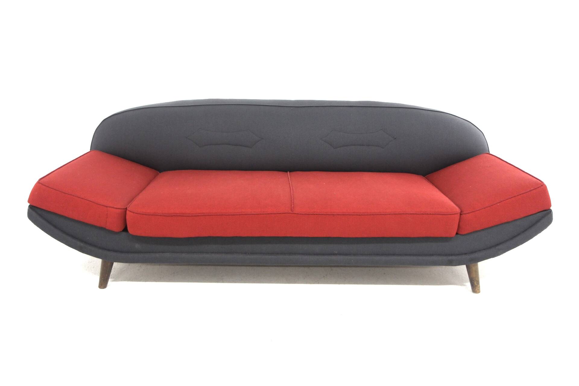 Scandinavian 2-seater leather sofa, Folke Jansson, SM Wincrantz Möbelin, Sweden, 1960
