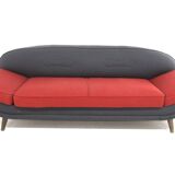 Scandinavian 2-seater leather sofa, Folke Jansson, SM Wincrantz Möbelin, Sweden, 1960