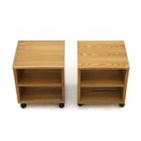 Wooden bedside tables, 1970s, set of 2