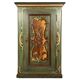 Alsatian bonnet maker in painted softwood with floral decorations
