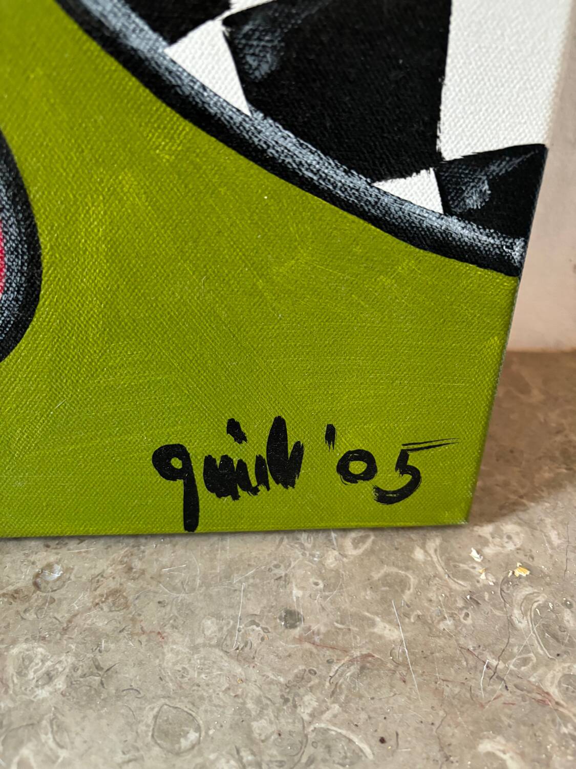 Portrait moderne et abstrait signé Quili