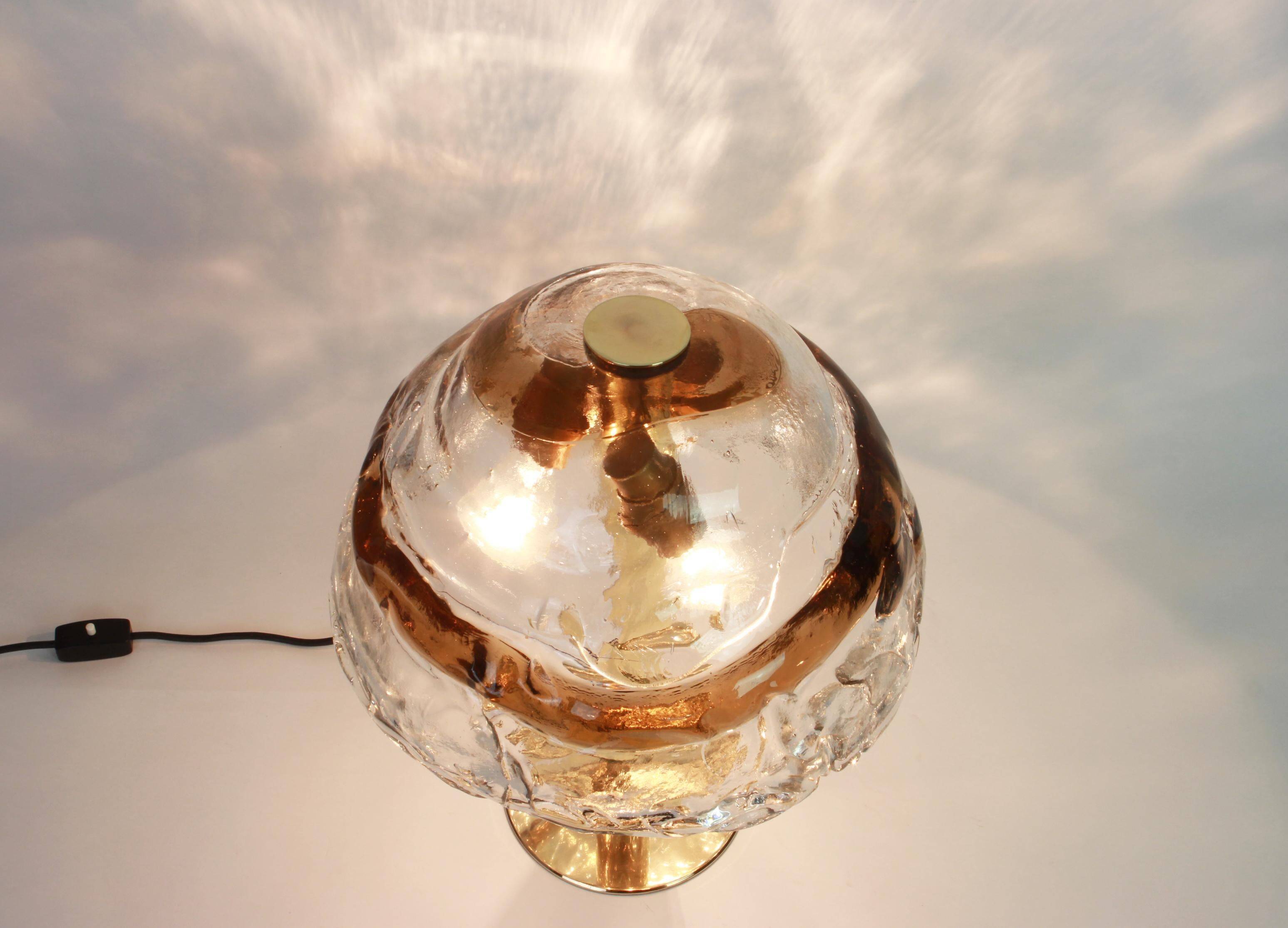 Smoked glass table lamp by Murano for Kalmar, Austria, 1970s.