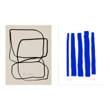 Pair of giclee prints, abstract wall art set of two, 50x70cm