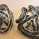 Pair of smoked grey blown glass bookends