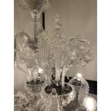 Lustre en verre transparent de style Murano