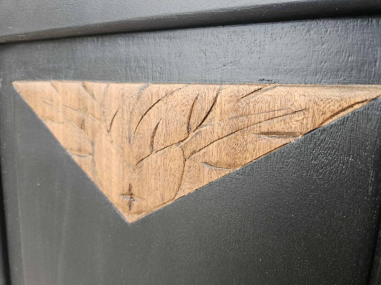 Black and wood art deco sideboard