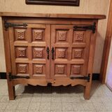 Small solid walnut pedestal sideboard