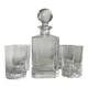 Crystal carafe and 4 glasses Daum France.