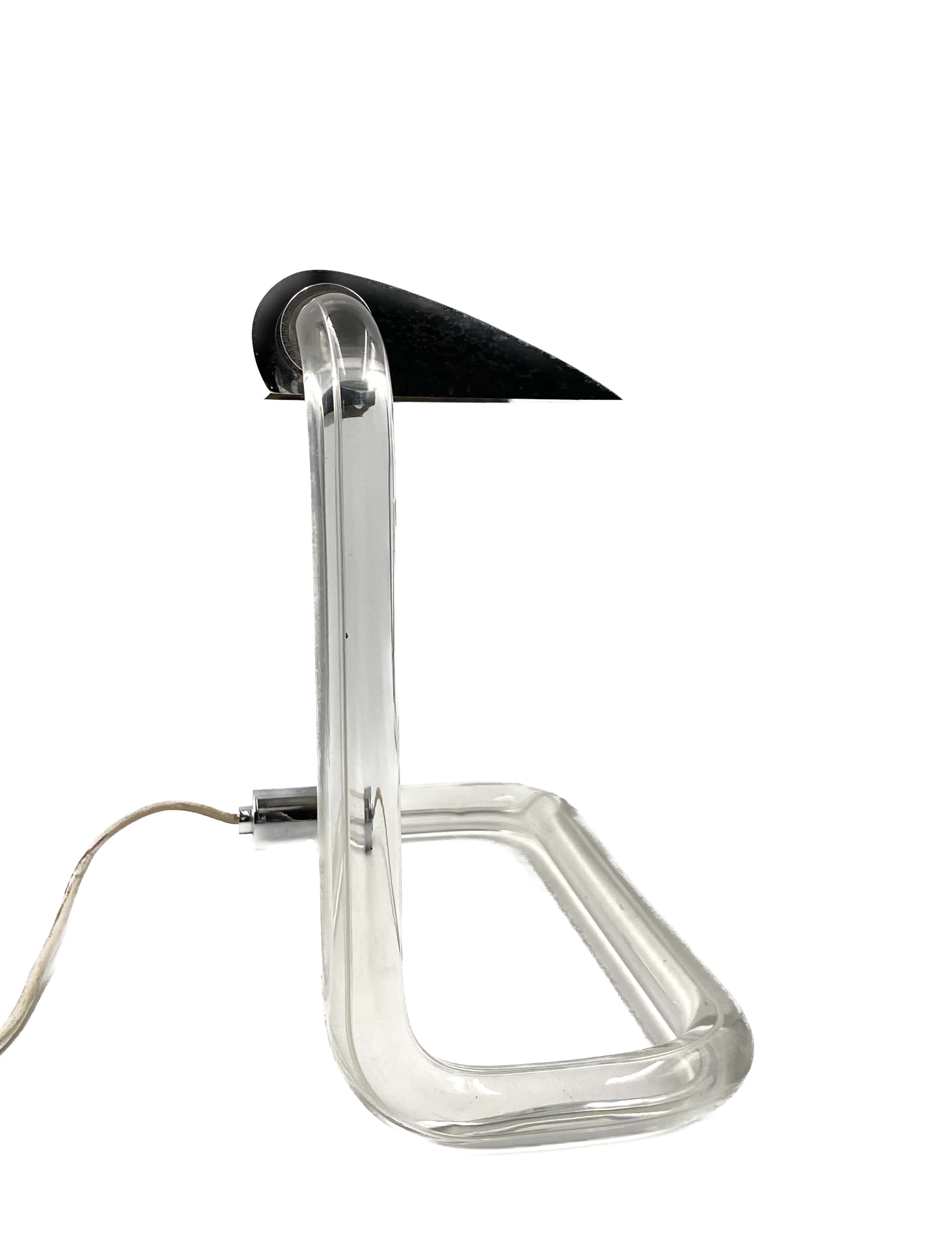 Peter hamburger, crylicord modernist crylicord desk lamp, knoll international, 1960s