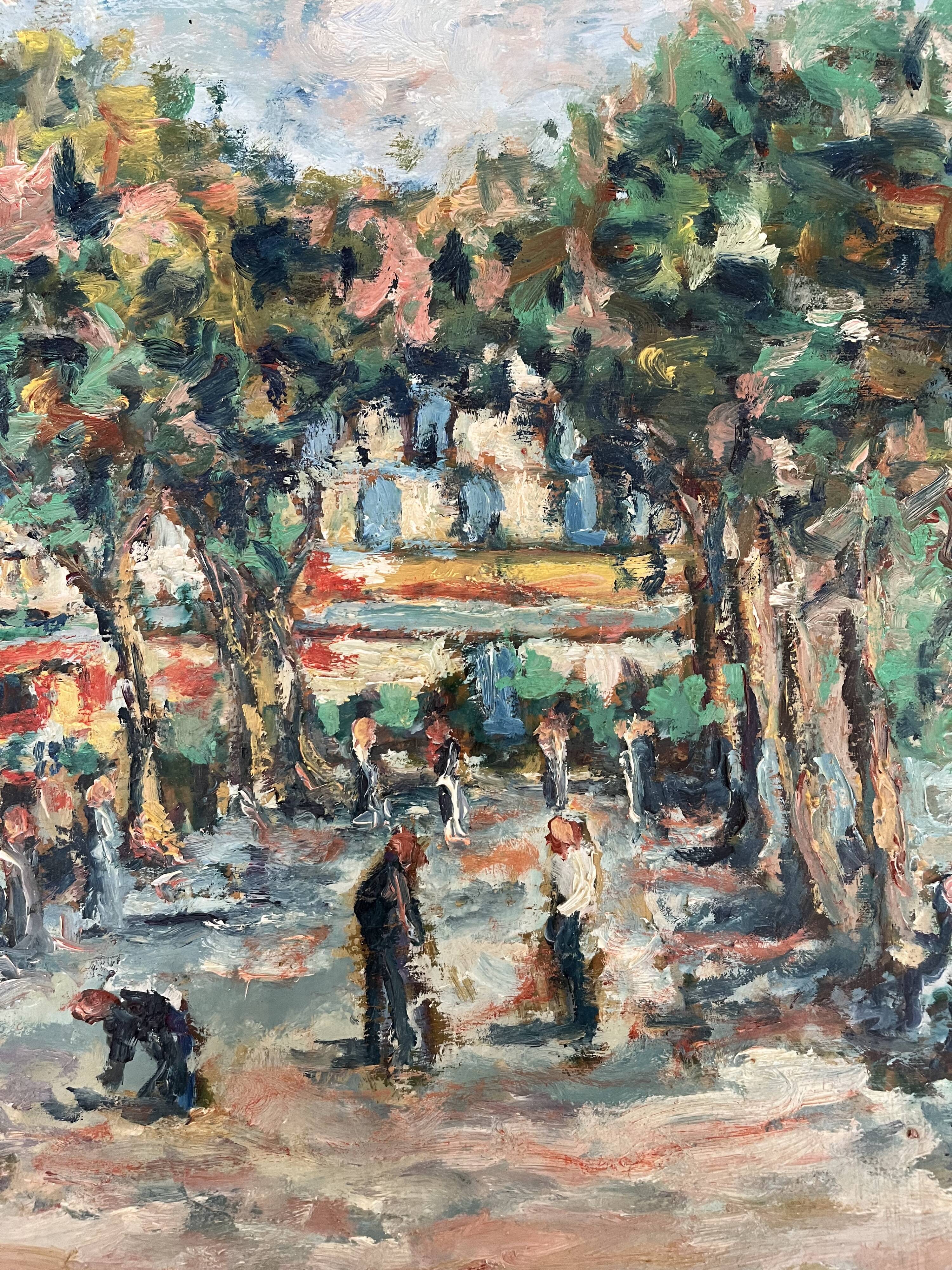 Le Lavandou, oil on panel signed Faraoni