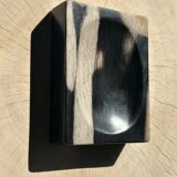 Symmetrical multicolored petrified wood soap dish