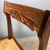 6 chairs rush Wenge Brutalist Mid Century