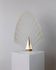 Large vintage Murano glass table lamp – leaf-shaped glass – white, gold metal base – Italy 1980s