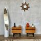 Pair of minimalist vintage bedside tables – 60s look