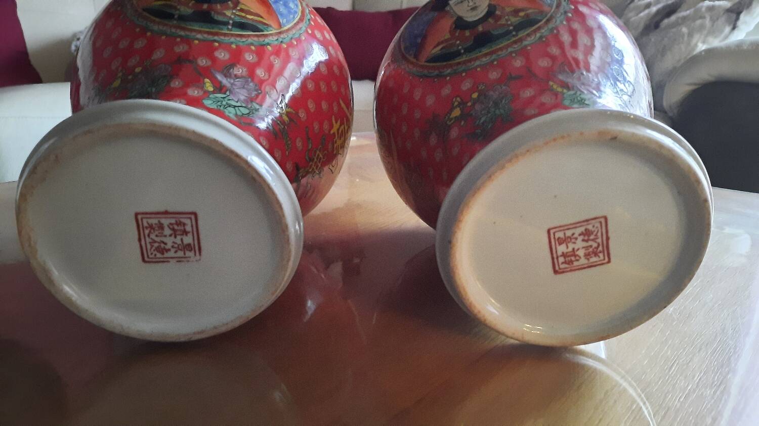 Pair of large Chinese vases in imperial style