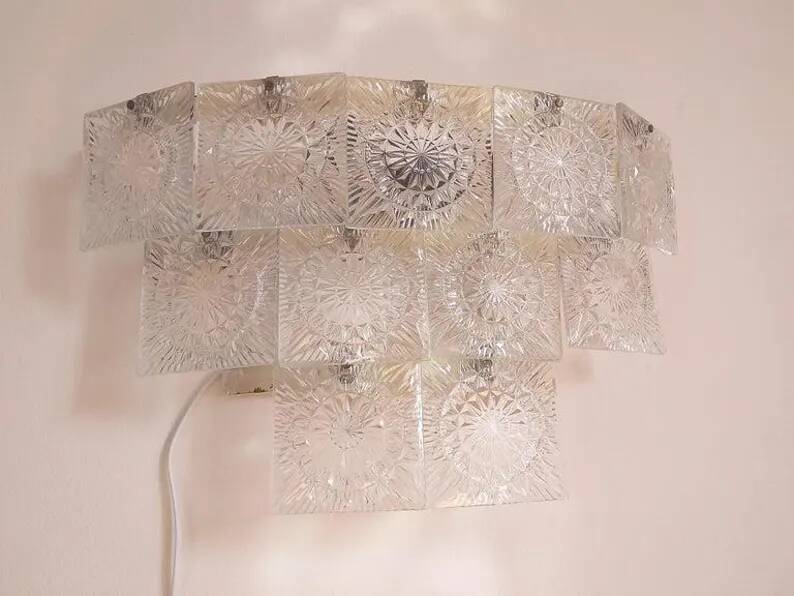 Midcentury Large Wall Lamp Kamenicky Senov, 1970s