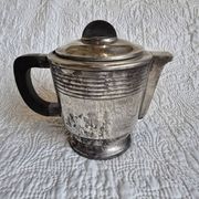 Art Deco tea and coffee service in silver-plated metal and Bakelite, 1930s