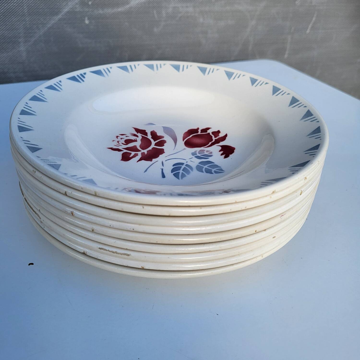 Lot 9 deep plates ▪︎ Art Deco ▪︎ Jane ▪︎ Niderviller