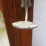 Art nouveau entrance cherry tree wood coat rack with mirror 1890s