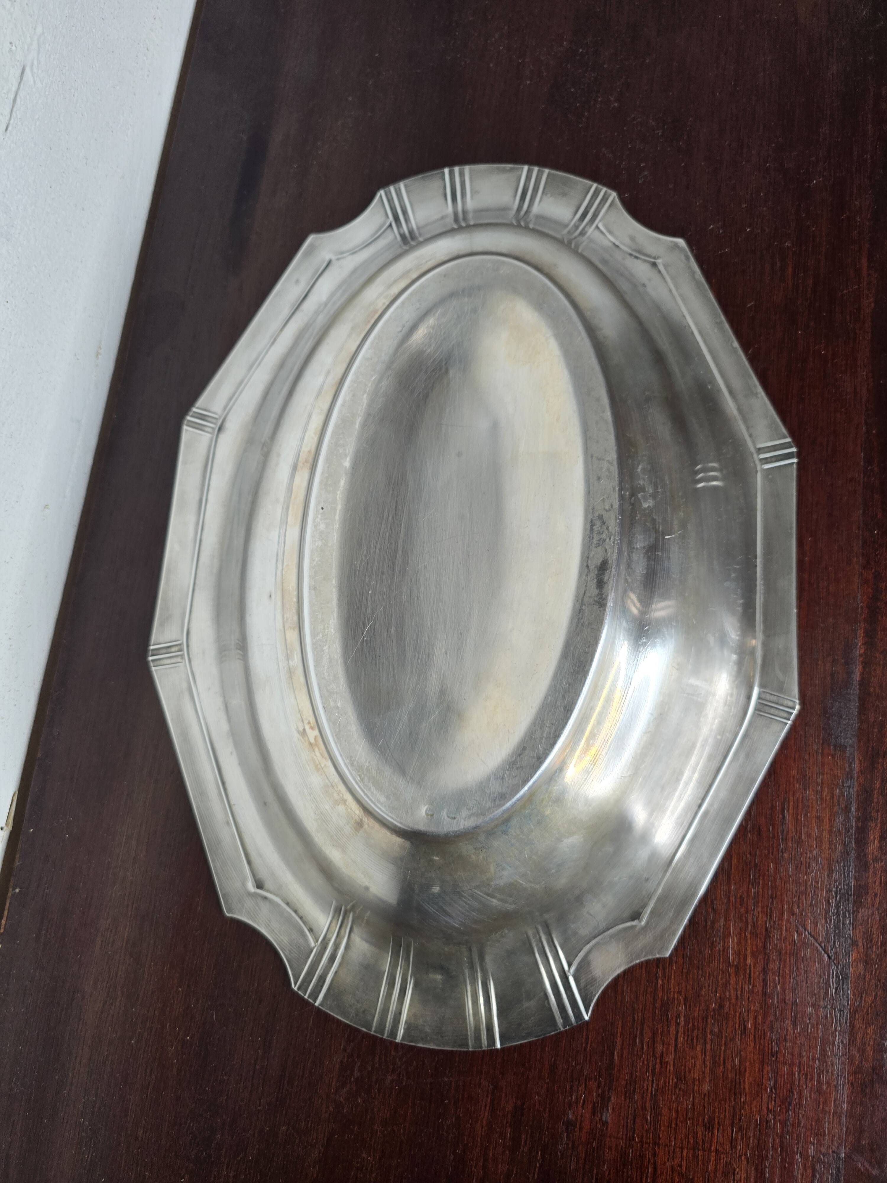 Mid-20th century silver-plated hollow dish