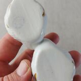 Old porcelain saleron, swan shape, gilded decoration, France porcelain