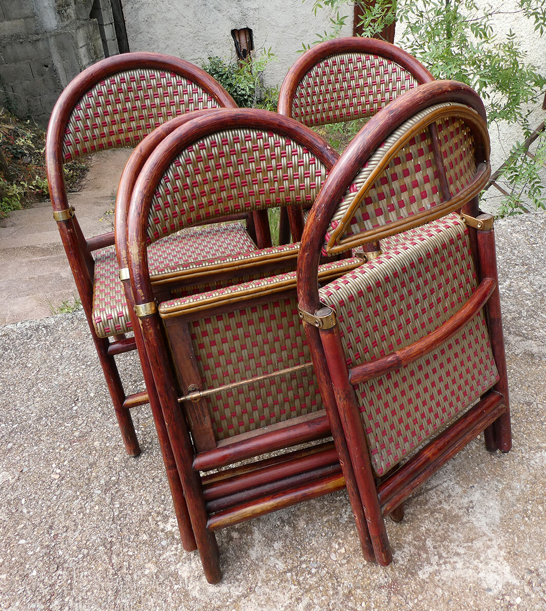 Lot of 5 folding bistro chairs of terrace type "parisian"
