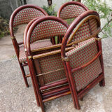 Lot of 5 folding bistro chairs of terrace type "parisian"