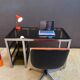 Metal and smoked glass desk