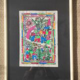 Mexican painting on amate paper