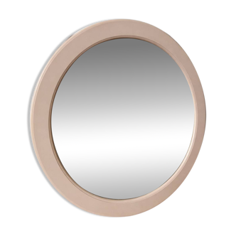 Beige plastic round mirror - 1970s
