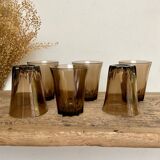 6 small smoked glasses