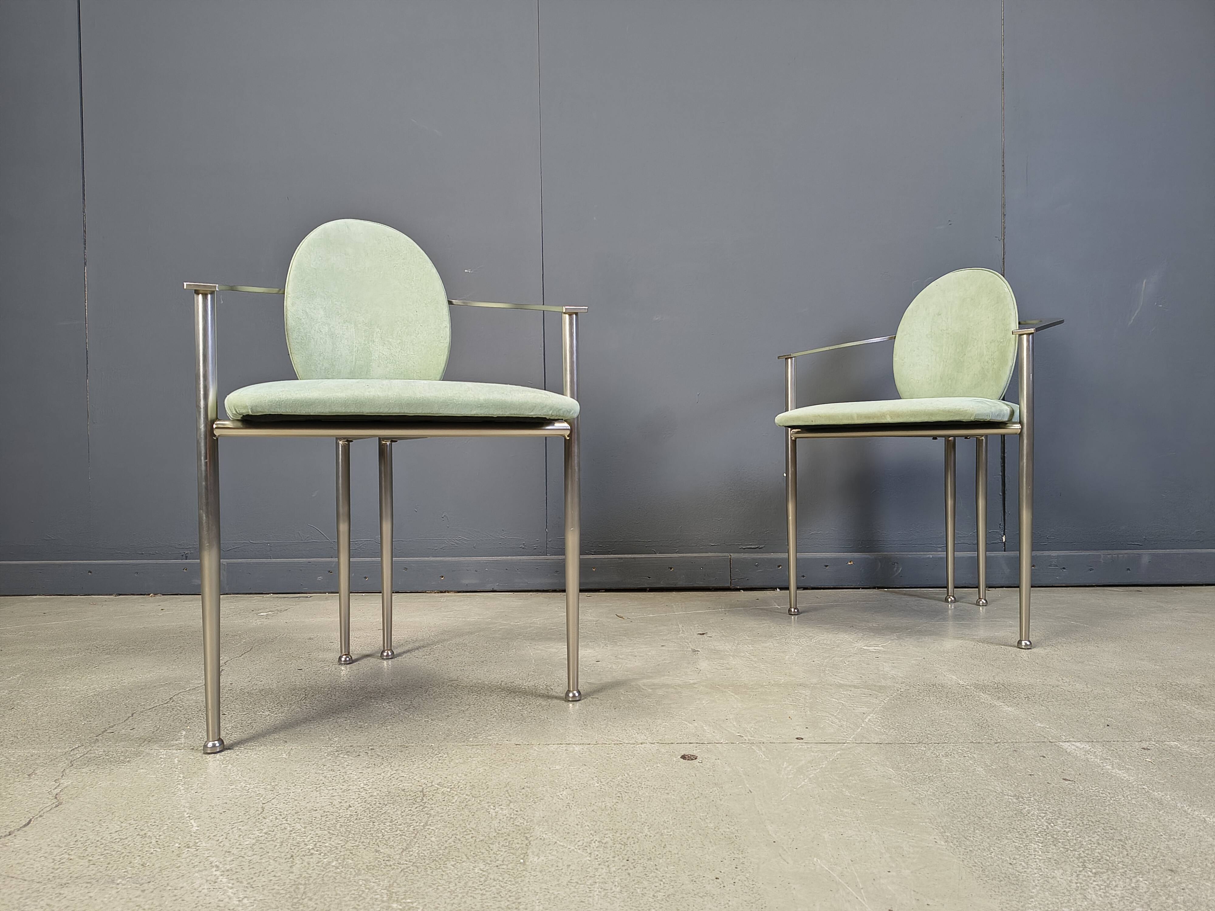 Vintage dining chairs by Belgo chrom, set of 6 - 1980s