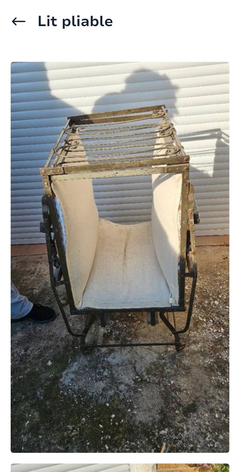 Folding wrought iron bed