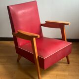 Vintage skaï armchair