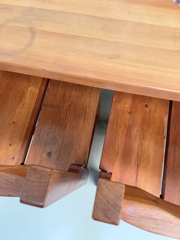 Ensemble table et 4 chaises mobilier montagne années 60