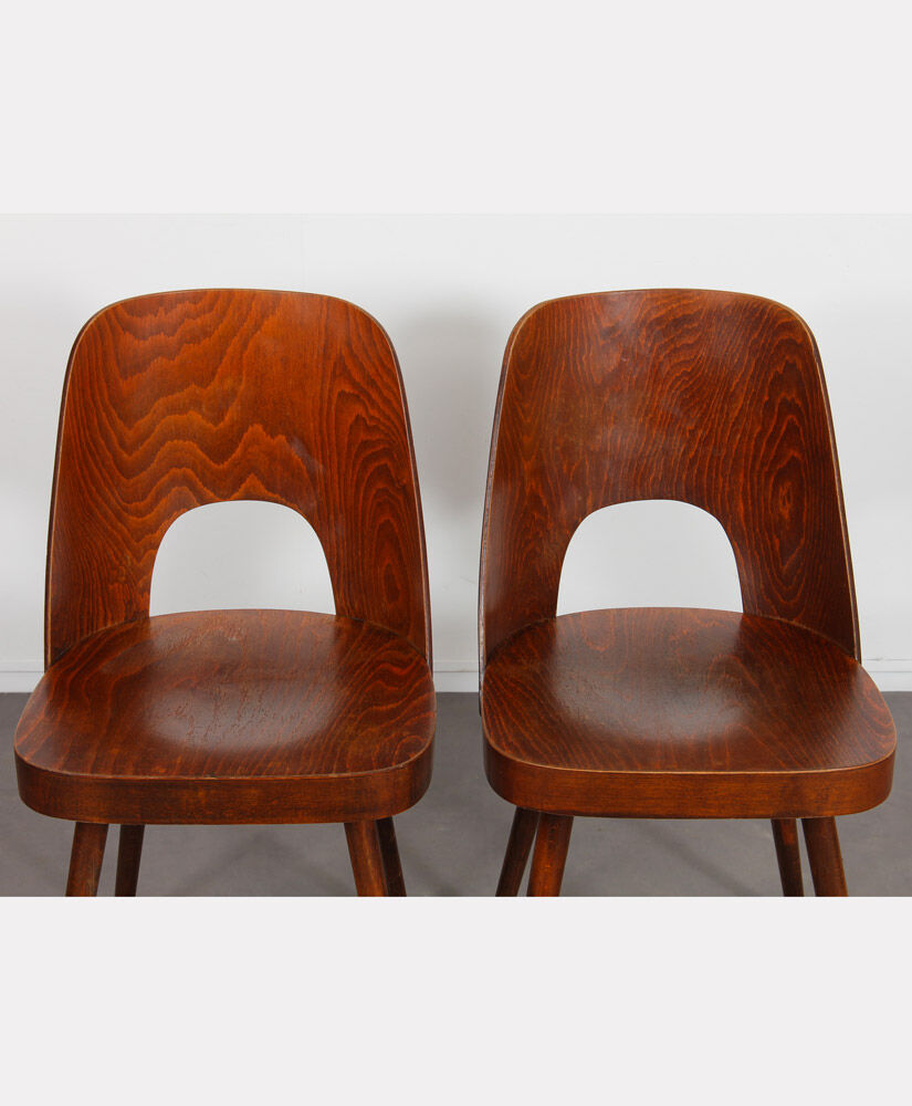 Suite of 4 wooden chairs by Oswald Haerdtl for Ton, 1960