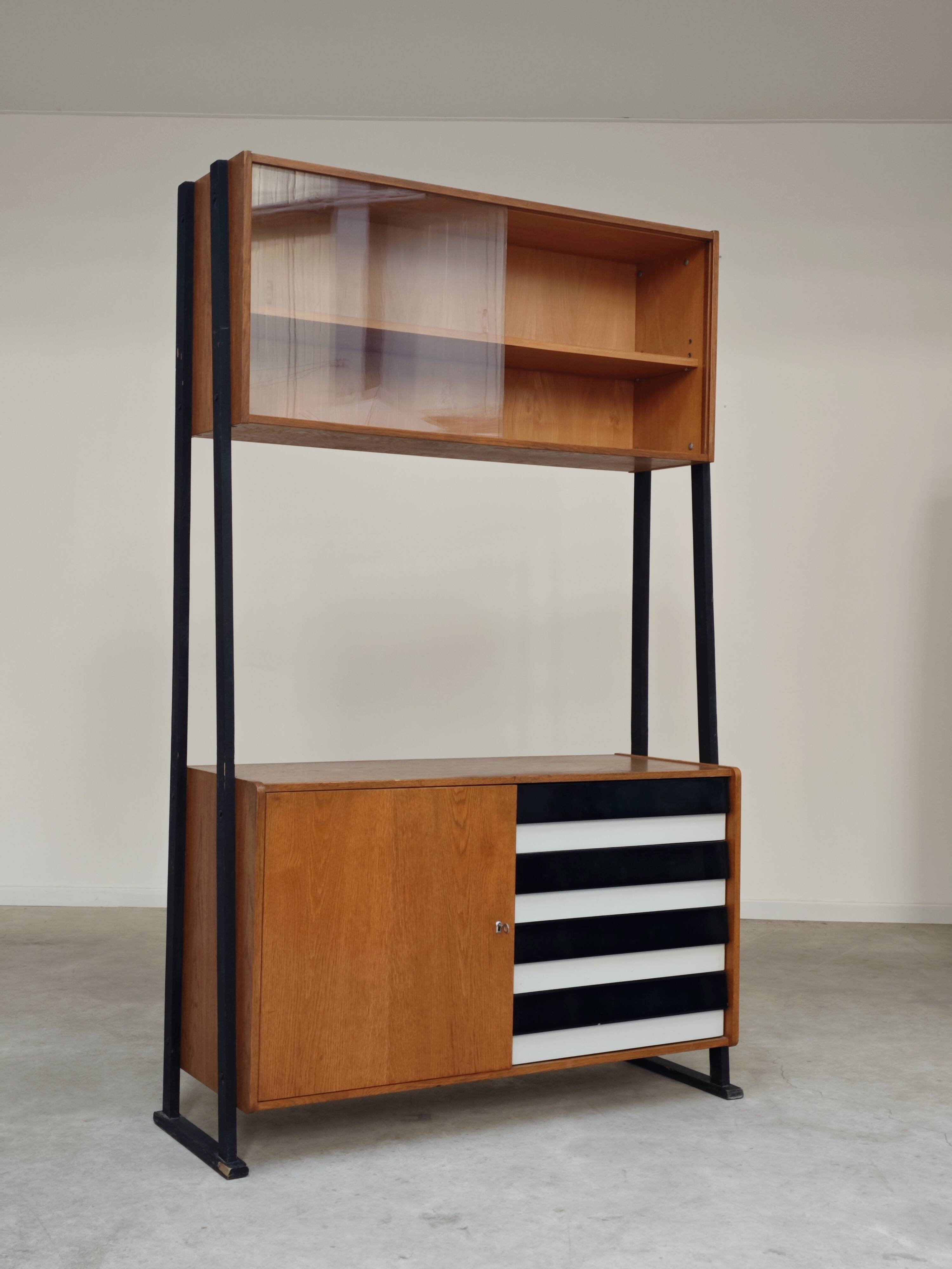 Library buffet U 458 black by Jiri Jiroutek for Interier Praha 1960