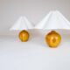 Sculptural modern table lamps from the mid-century in solid pine, Sweden, 1970s.