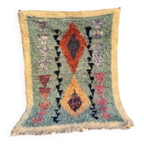 Moroccan Berber Boucherouite rug light blue