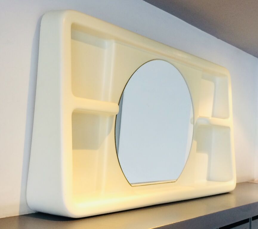 J-Paul Emonds-Alt mirror shelf for Meurop, space age era, vintage 70s