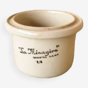 Vintage stoneware pot "La Ménagère".