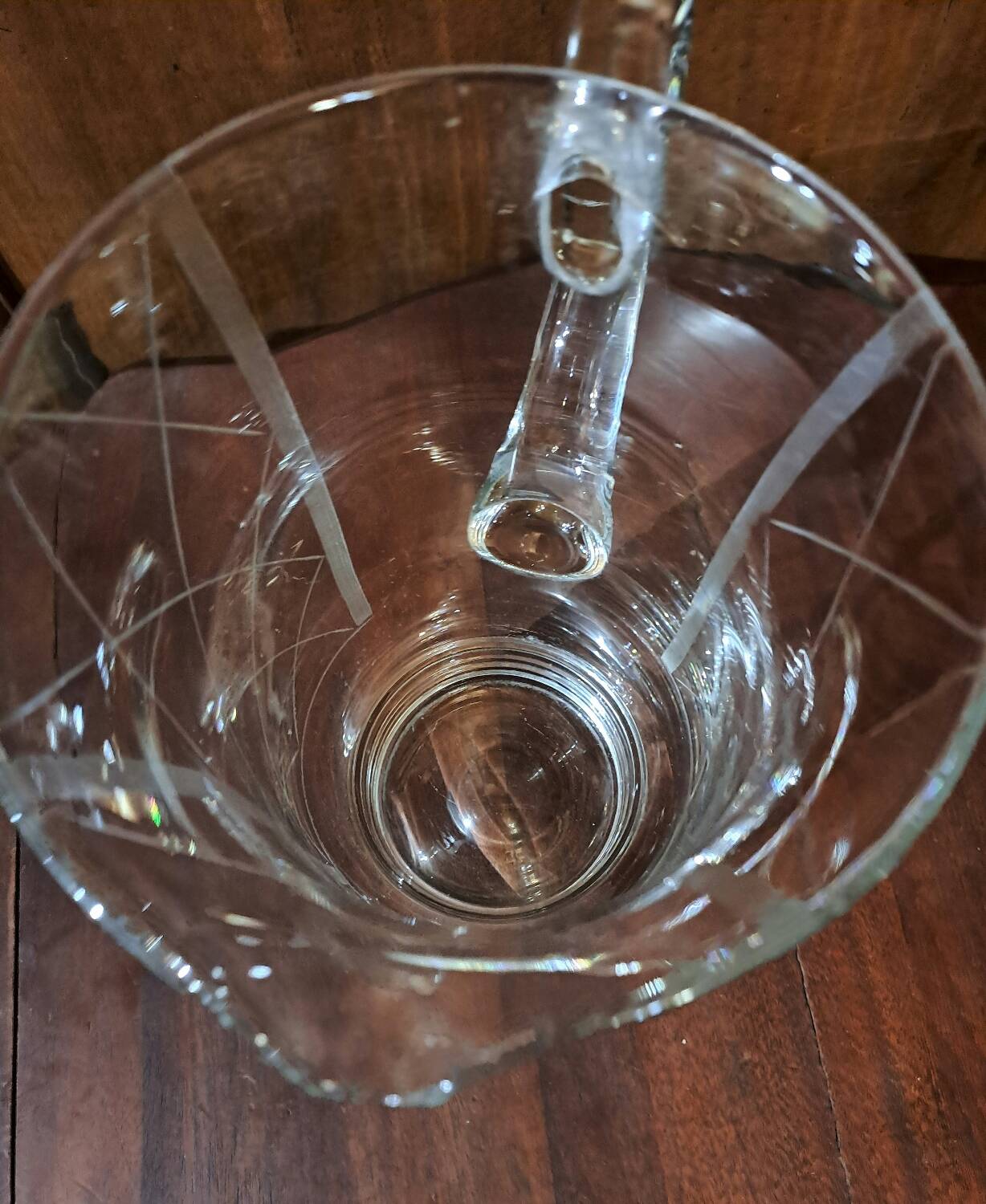 Cut glass pitcher grid 1950s