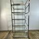 1980s stainless steel and glass bookcase shelf
