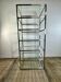 1980s stainless steel and glass bookcase shelf