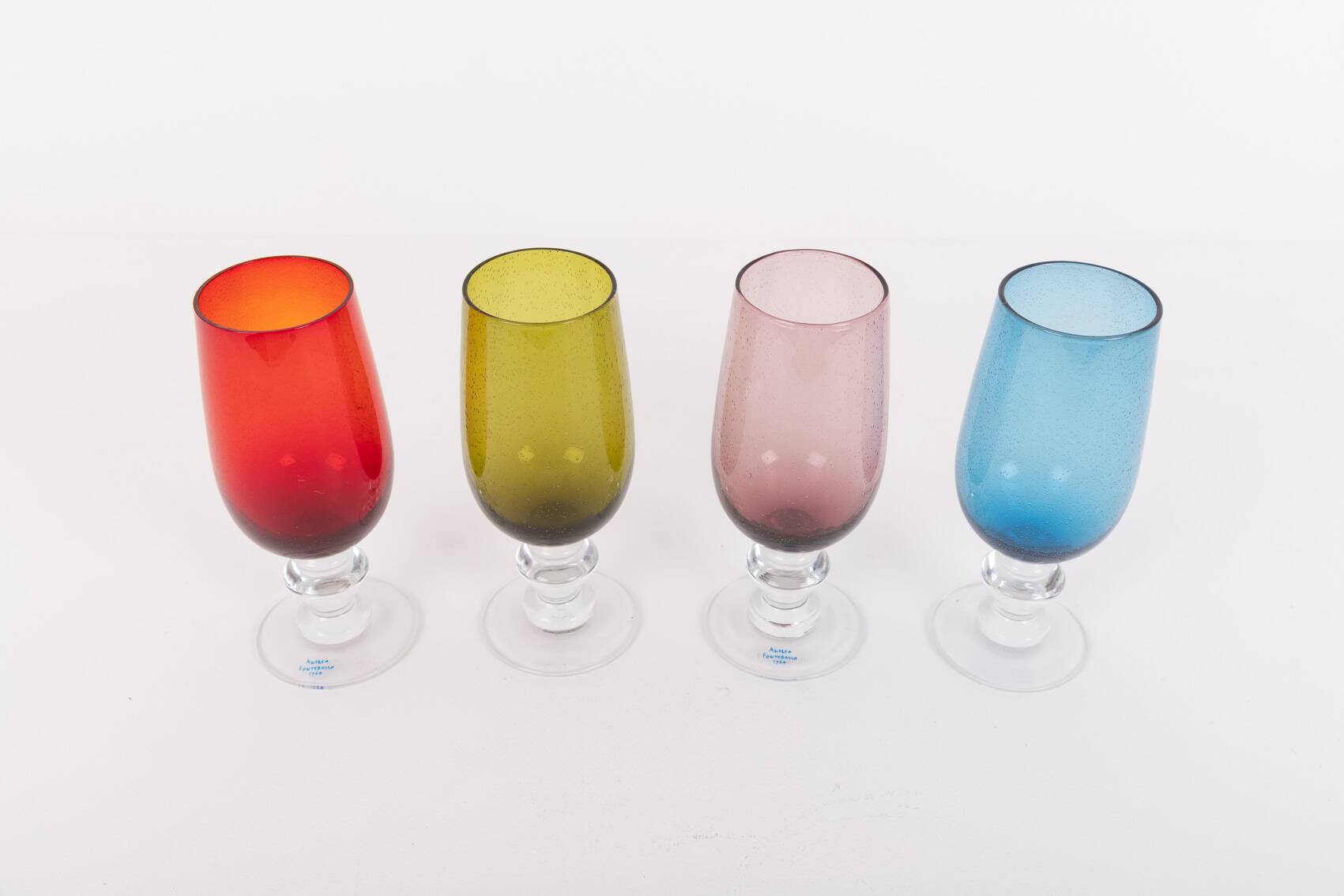 Set of 4 vintage glasses from Andrea Fontebasso, Italy 1980’s